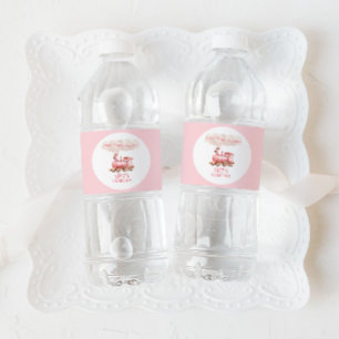 Pink Chugga Choo Choo Vintager Zug Geburtstagspart Wasserflaschenetikett