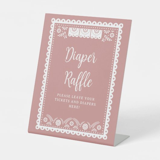 Pink Cielito Lindo Baby Duschkabine Windelwindeln Sockelschild (Vorderseite)