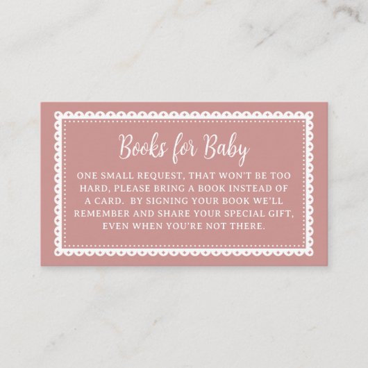 Pink Cielito Lindo Baby Showbücher für Baby Begleitkarte (Vorderseite)