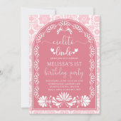 Pink Cielito lindo Mexican Birthday Einladung (Vorderseite)