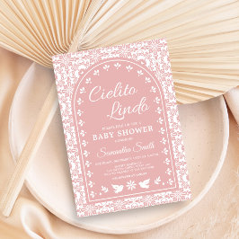 Pink Cielito Lindo Papel Picado Baby Shower Einladung