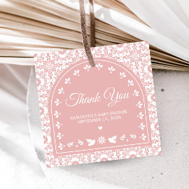 Pink Cielito Lindo Papel Picado Baby Shower Geschenkanhänger