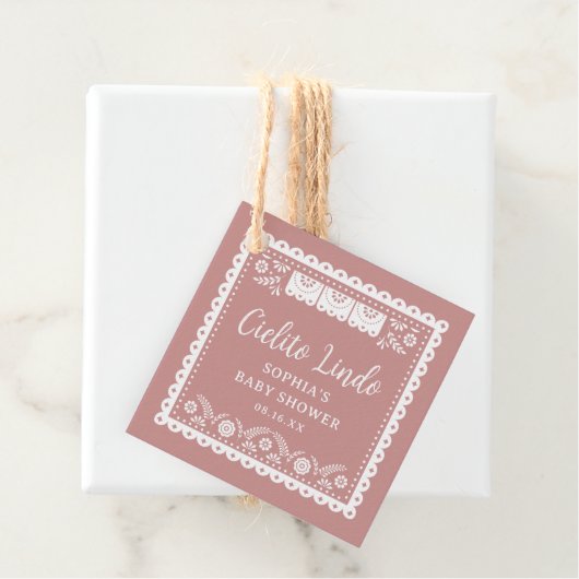 Pink Cielito Lindo Talavera Babydusche Geschenkanhänger (Beispiel)