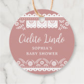 Pink Cielito Lindo Talavera Mexican Baby Sho Geschenkanhänger (Rückseite)
