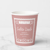 Pink Cielito Lindo Talavera Mexican Baby Shower Pappbecher (Vorderseite)