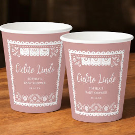 Pink Cielito Lindo Talavera Mexican Baby Shower Pappbecher