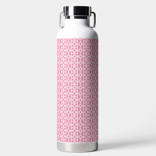 Pink Circle Pattern Water Bottle Trinkflasche (Vorderseite)
