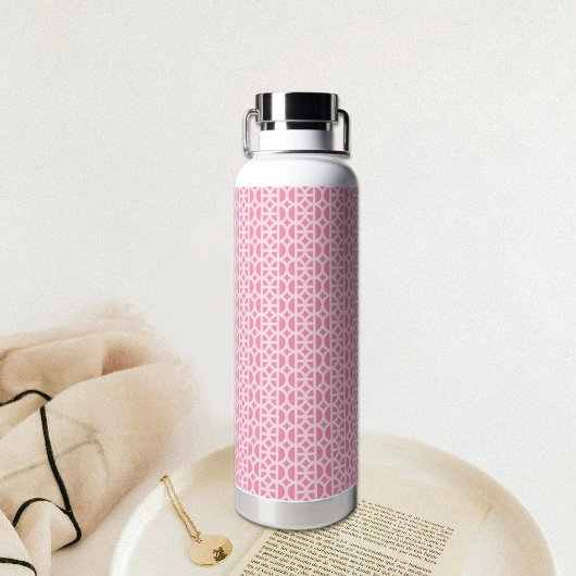 Pink Circle Pattern Water Bottle Trinkflasche