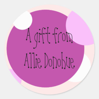 Pink Circles Gift Aufkleber (individuell einstellb