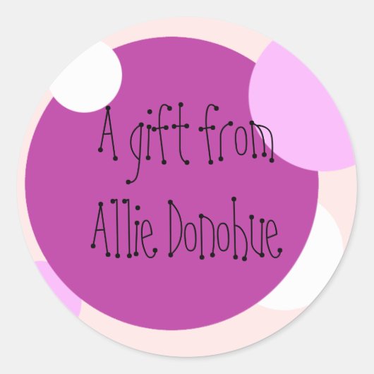 Pink Circles Gift Aufkleber (individuell einstellb (Vorderseite)