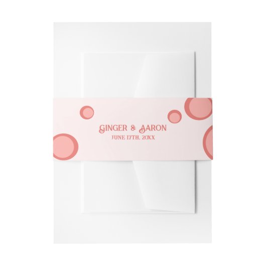 Pink Circles Groovy Retro Wedding Einladungsbanderole (Vorderseite Beispiel)