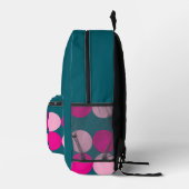 Pink Circles on Green Large Bedruckter Rucksack (Rechts)