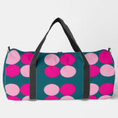 Pink Circles on Green Large Duffle Bag (Vorderseite)