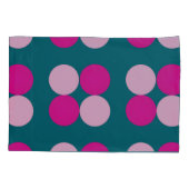 Pink Circles on Green Pillowcase Kissenbezug (Rückseite-Links)