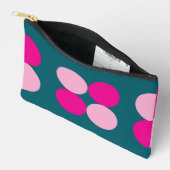 Pink Circles on Green Small Zubehörtasche (Offen)
