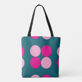 Pink Circles on Green Tote Tasche (Rückseite)