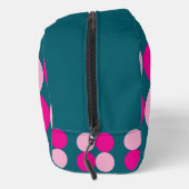 Pink Circles on Green Waschbeutel (Rechts)