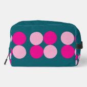 Pink Circles on Green Waschbeutel (Rückseite)