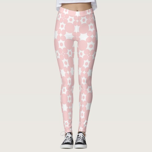 Pink Circles Pattern Leggings (Vorderseite)