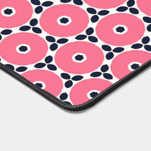 Pink Circles Pattern  Schreibtischunterlage (Ecke)
