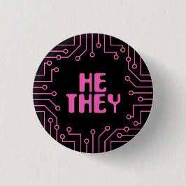 Pink Circuit Board Er/sie Pronos Button