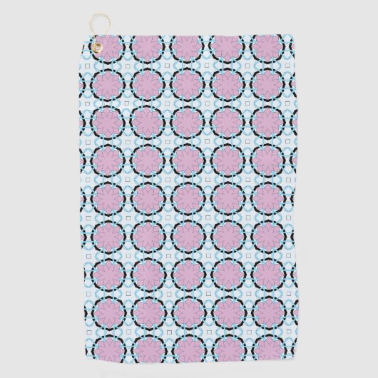 Pink circular geometric patterned golfhandtuch (Vorderseite)