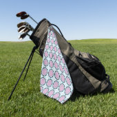 Pink circular geometric patterned golfhandtuch (Gras)