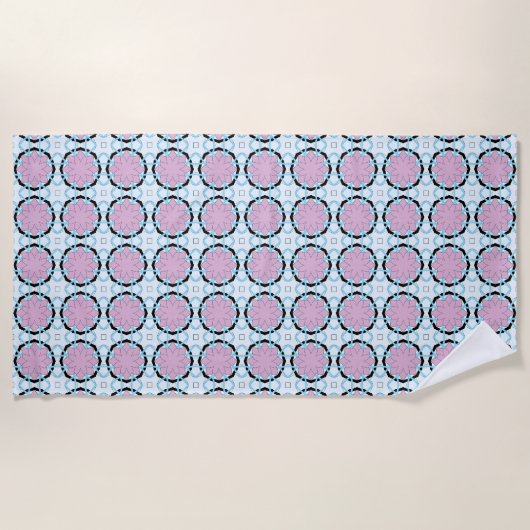Pink circular geometric patterned strandtuch (Vorderseite)