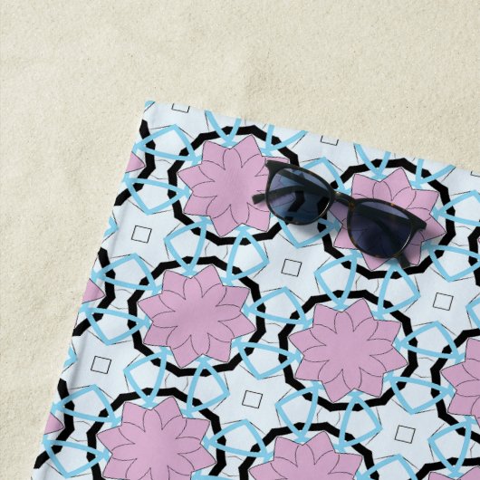 Pink circular geometric patterned strandtuch (Beispiel)