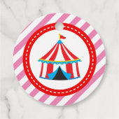 Pink Circus Karneval Geburtstagsdusche Geschenkanhänger (Rückseite)