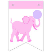 Pink Circus Niedlich Elephant Baby Dusche Oh Baby Wimpelkette (Erste Fahne)