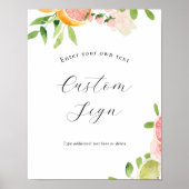 Pink Citrus Benutzerdefiniertes Textzeichen Poster (Vorne)