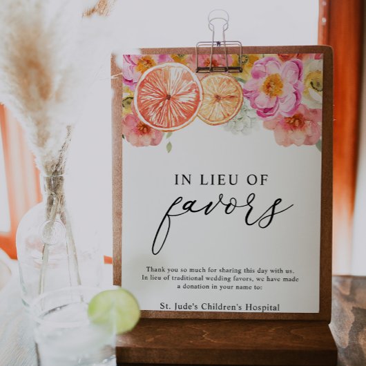 Pink Citrus Blume anstelle von Favoriten Spende Si