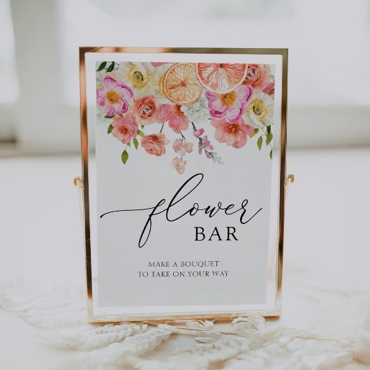 Pink Citrus Blume Bouquet Bar Poster