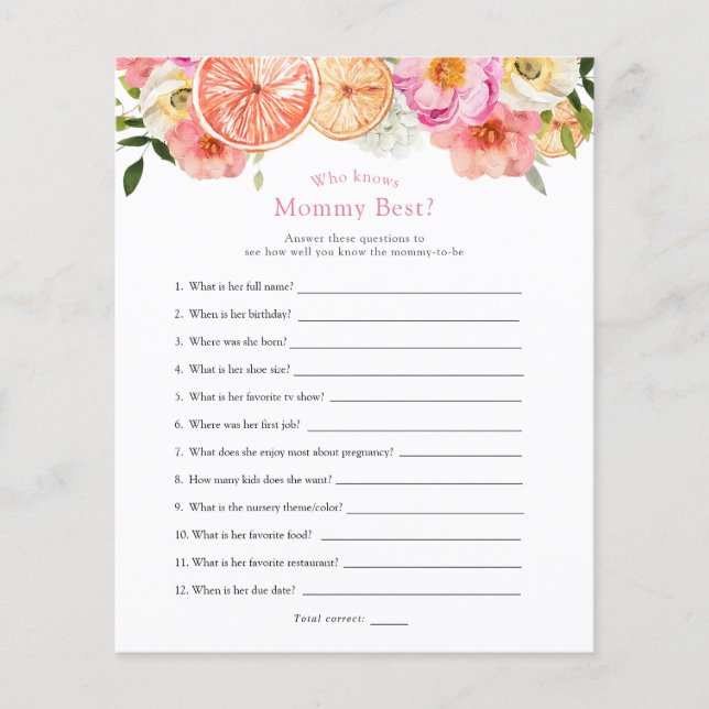 Pink Citrus Blume, die Mami am besten kennen (Vorderseite)