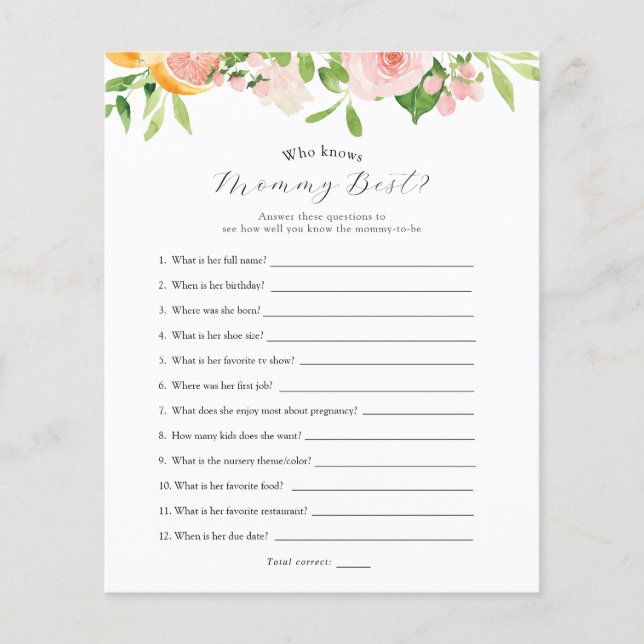 Pink Citrus Blume, die Mami am besten kennen (Vorderseite)