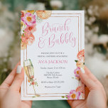 Pink Citrus Brunch and Bubbly Brautparty Einladung<br><div class="desc">Dieser Brunch mit der Bride Bridal Dusche Einladung ist perfekt,  um die Braut zu sein oder eine Braut,  die bereits abgelaufen ist zu feiern. Passen Sie Ihre Informationen an,  damit die Braut sein kann. Mit einer goldenen Champagnerflöte,  Goldrahmen und Zitrusfrüchten,  Orangen und rosa Blume.</div>