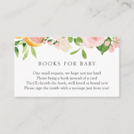 Pink Citrus Floral Books for Baby Enclosure Card Begleitkarte