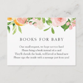 Pink Citrus Floral Books for Baby Enclosure Card Begleitkarte