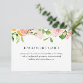 Pink Citrus Florals Umschließungskarte Begleitkarte (Stehend Vorderseite)