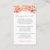 Pink Citrus Honeymoon Wish Fund Enclosure Card Begleitkarte (Vorderseite)