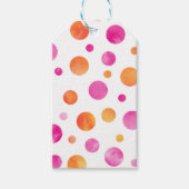 Pink Citrus Watercolor Polka Dots Geschenkanhänger (Vorderseite)