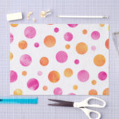 Pink Citrus Watercolor Polka Dots Seidenpapier (Handwerk)