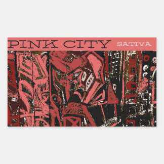PINK CITY SATIVA RECHTECKIGER AUFKLEBER