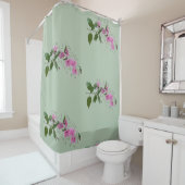 Pink Clarkia Chemistry Science Blume Duschvorhang (Beispiel)