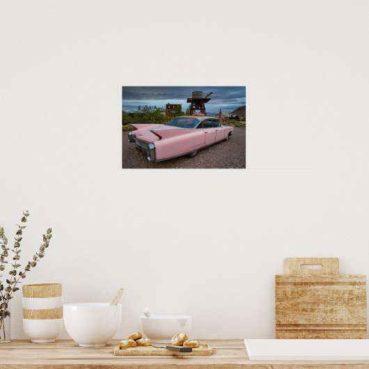 PINK CLASSIC CADDY CAR POSTER (Küche)