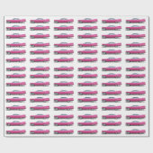 PINK CLASSIC CAR CADDY CHRISTMAS WRAPPPAPIER GESCHENKPAPIER (Flach)