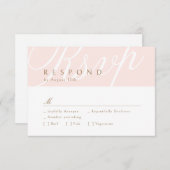 Pink Classic Elegance Calligraphy Wedding RSVP (Vorne/Hinten)