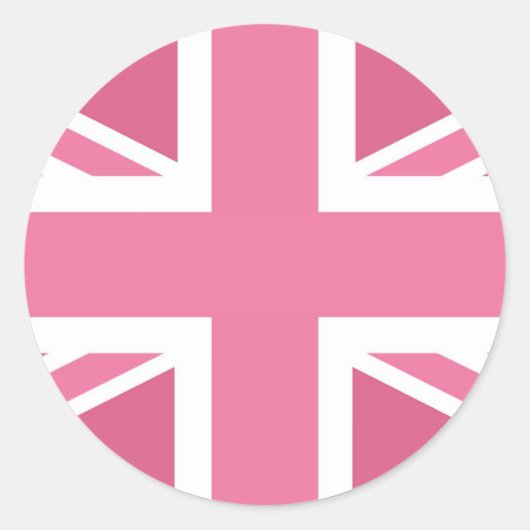 Pink Classic Union Jack British(UK) Flag Runder Aufkleber (Vorderseite)