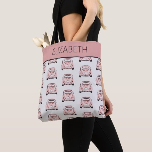 Pink Classic Vintag Buggy Bug Car Personalisiert Tasche (Von Nahem)